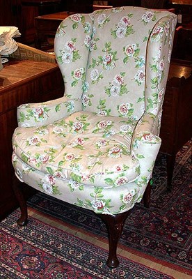 Lot 270 - Georgian Upholstered Mahogany Wing Chair