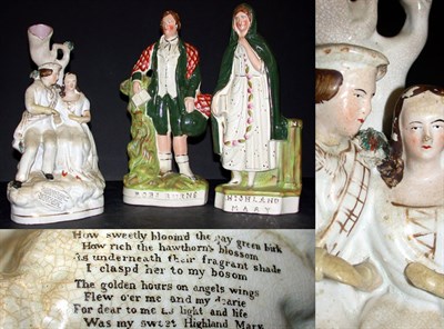 Lot 426 - Group of Three Staffordshire Pottery Figures...