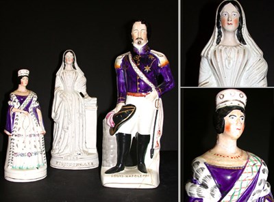 Lot 342 - Group of Three Staffordshire Pottery Figures...