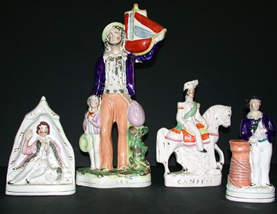 Lot 343 - Group of Four Staffordshire Pottery Figures...
