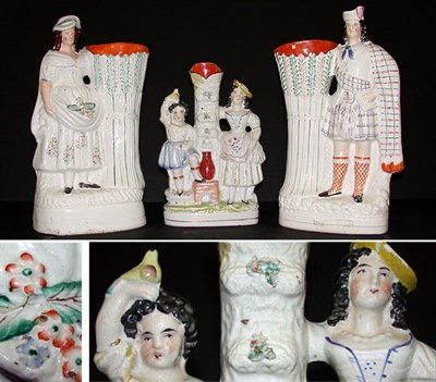 Lot 62 - Group of Three Staffordshire Pottery Figural...