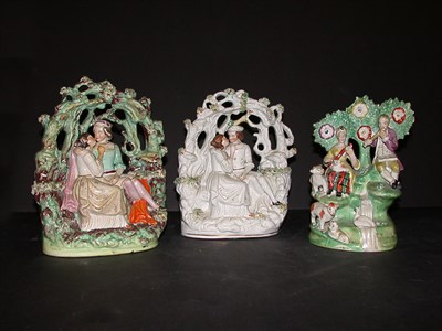 Lot 202 - Group of Three Staffordshire Pottery Figural...