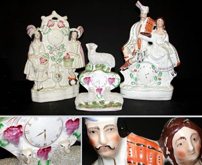 Lot 111 - Group of Three Staffordshire Pottery Figural...
