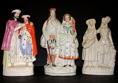 Lot 76 - Group of Three Staffordshire Pottery Figural...