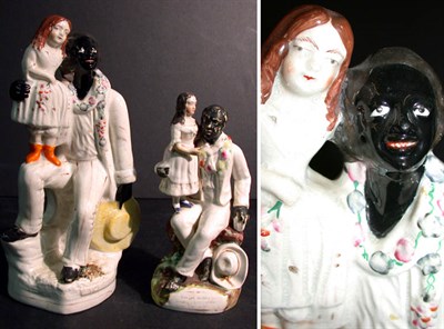 Lot 347 - Two Staffordshire Pottery Figural Groups 19th...