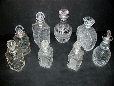 Lot 244 - Miscellaneous Group of Eight Glass Decanters...