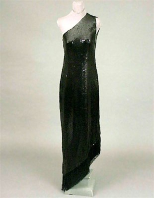 Lot 199 - Bill Blass Sequined One-Shoulder Evening Gown...