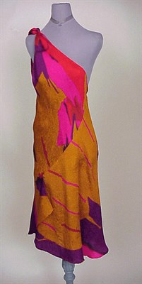 Lot 195 - Halston One-Shoulder Dress Early 1970s Knee...