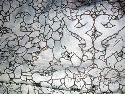 Lot 508 - Openwork Banquet Cloth White linen, with gray...