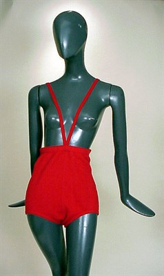 Lot 93 - Rudi Gernreich Cherry Red Topless Bathing Suit...