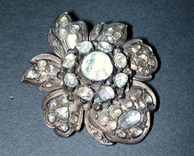 Lot 269 - Antique Rose Diamond Pin Silver, designed as a...