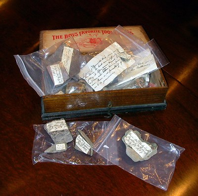Lot 278 - Group of American Relics Wood box containing...