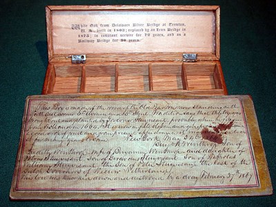 Lot 279 - PETER STUYVESANT. Lid to a box "made of the...