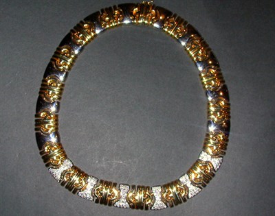 Lot 420 - Gold and Diamond Choker Composed of...