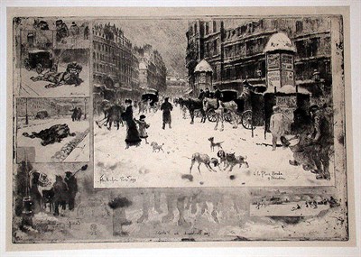 Lot 174 - Felix Buhot L'HIVER A PARIS...