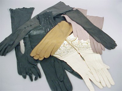 Lot 254 - Group of Leather Gloves Most French, 1950s...