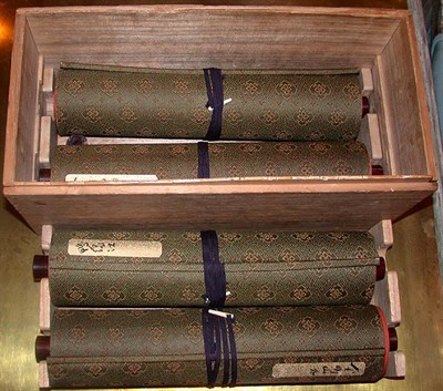 Lot 386 - Set of Four Large Korean Handscrolls of Scenes...