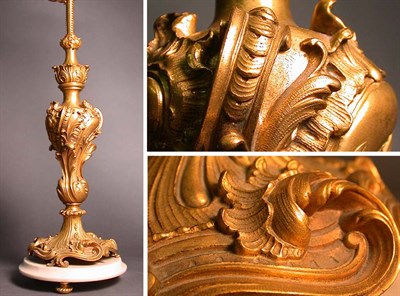 Lot 172 - Louis XV Style Bronze Baluster-Form Lamp...