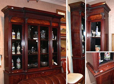 Lot 545 - Georgian Style Mahogany Breakfront Bookcase