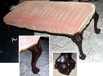 Lot 233 - Georgian Style Upholstered Mahogany Bench