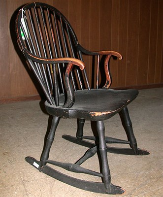 Lot 279 - Black Painted Windsor Rocking Chair