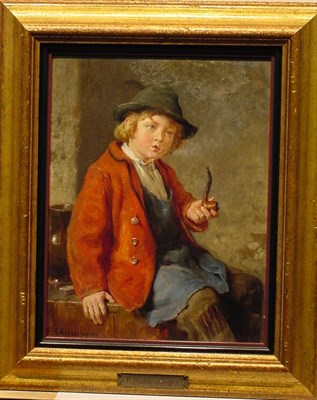 Lot 179 - Felix Schlesinger German, 1833-1910 BOY WITH...