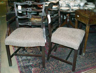 Lot 368 - Set of Six Georgian Style Mahogany Ladder-Back...