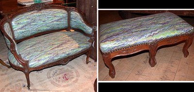 Lot 395 - Louis XV Style Upholstered Beechwood Canape...