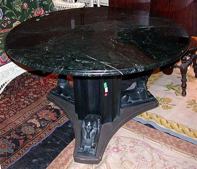 Lot 115 - Egyptian Style Marble Top Dining Table
