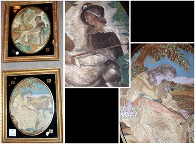 Lot 641 - Companion Pair of Regency Needlework Pictures...