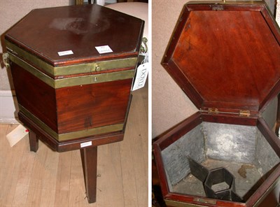 Lot 573 - George III Style Brass Bound Mahogany Wine Cooler
