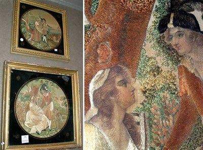 Lot 644 - Two Regency Needlework Pictures Early 19th...