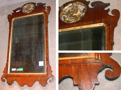 Lot 382 - George II Style Partial Gilt Walnut Mirror