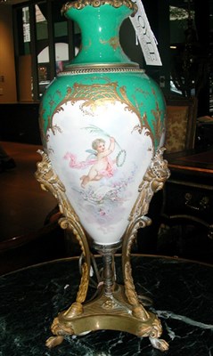 Lot 594A - Sevres Style Gilt-Bronze Mounted Porcelain...