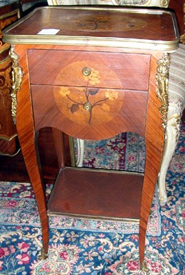 Lot 645A - Louis XV Style Marquetry Inlaid Fruitwood Side...