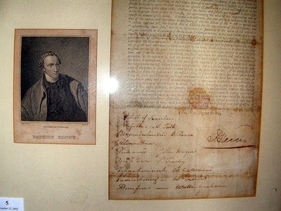 Lot 5 - HENRY, PATRICK Printed broadside signed ("P....