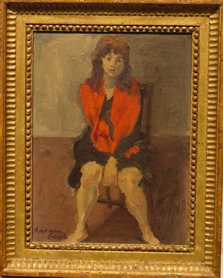 Lot 147 - Raphael Soyer 1899-1987 THE RED SHAWL Signed...
