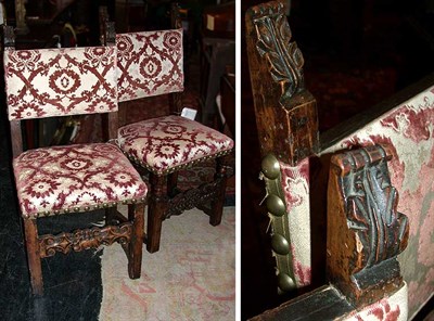 Lot 246 - Pair of Continental Renaissance Walnut Side...