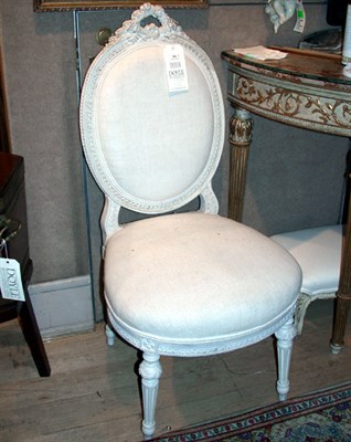 Lot 502 - Pair of Louis XVI Style White Painted Side...