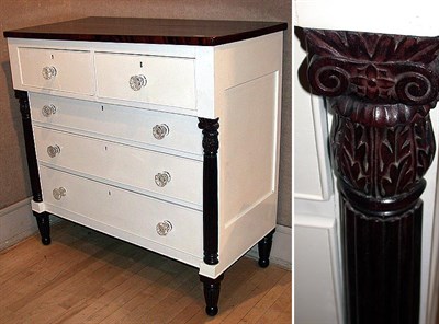 Lot 268 - Empire Style Painted Mahogany Chest of Drawers
