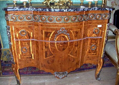 Lot 176 - Louis XV Style Marquetry Inlaid Marble Top...