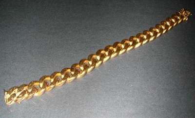Lot 357 - Heavy Gold Link Bracelet 19 kt. yellow gold,...