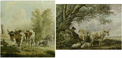 Lot 1 - Dutch School 18th Century COWS IN LANDSCAPE...