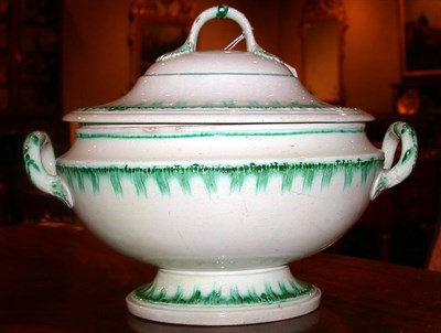 Lot 303 - English Creamware Covered Two-Handled Tureen...