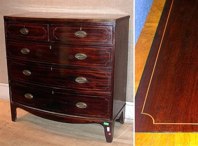 Lot 550 - George III Banded Mahogany Bow-Front Chest of...