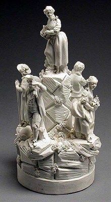 Lot 3400 - Bisque Porcelain Figural Group Height 12 3/4...