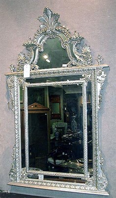 Lot 449 - Rococo Style Silvered Wood Mirror