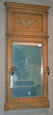 Lot 296 - Empire Style Gilt-Metal Mounted Fruitwood Mirror