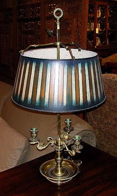 Lot 594 - Empire Style Gilt-Metal Three-Light Bouillotte...
