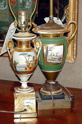 Lot 329 - Two Paris Porcelain Lamps